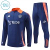 Manchester United Training Huppari 2024-25 Neljännes Zip Navy - Lasten